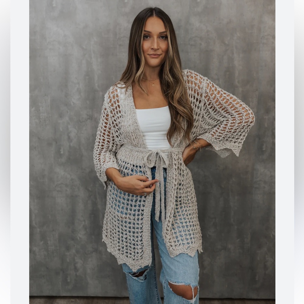 Vici Cream Open-Knit Sweater